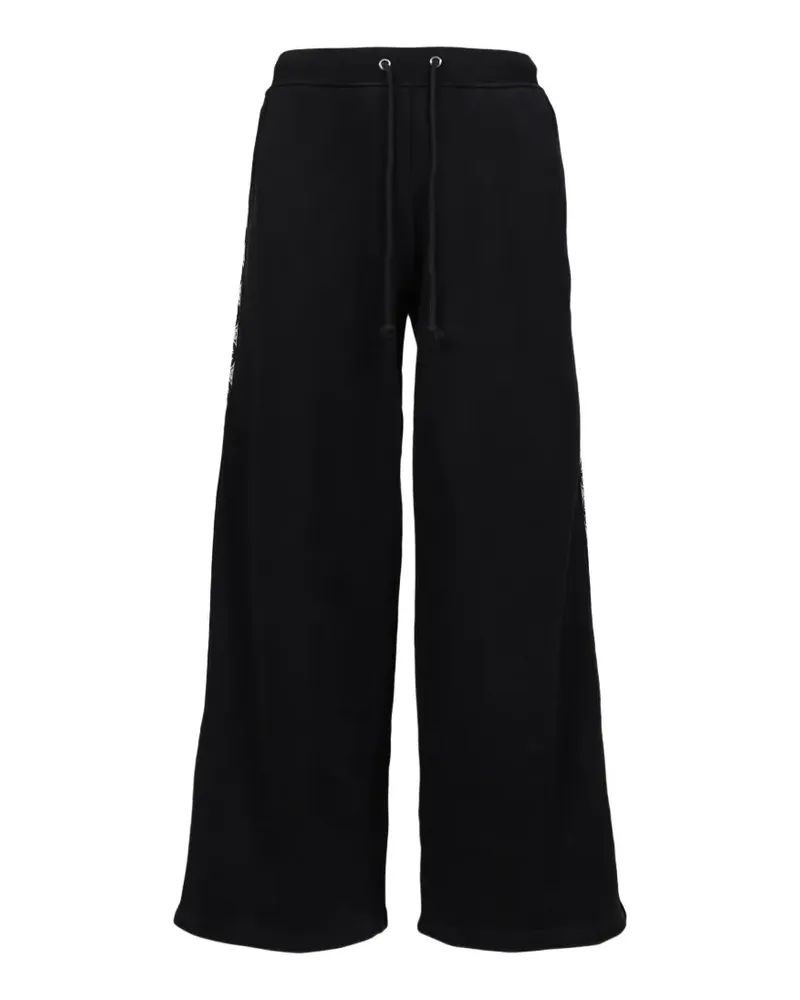 N.HOOLYWOOD logo-tape wide-leg track pants - Schwarz Schwarz