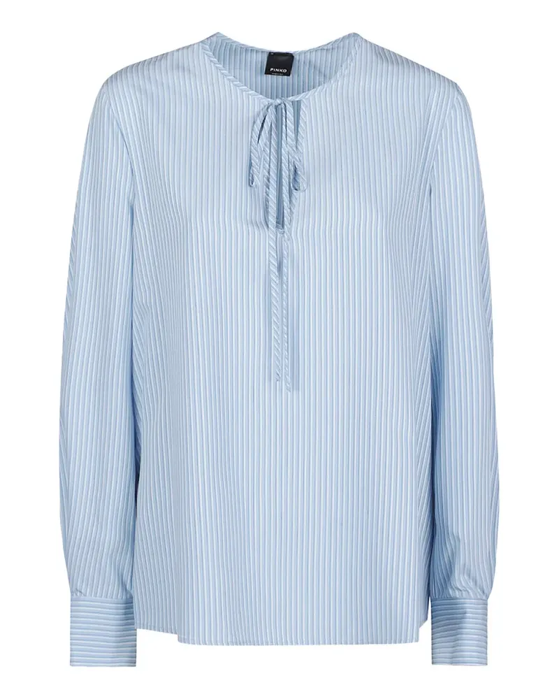 Pinko Gestreifte Bluse mit Schnürung - Blau Blau