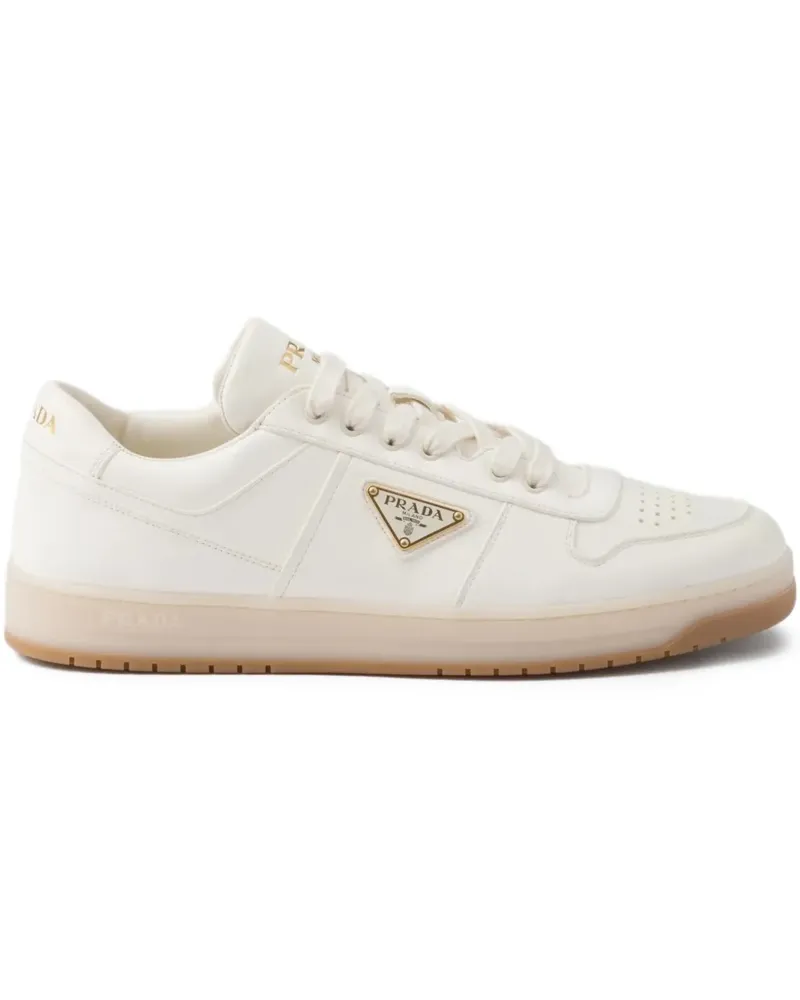 Prada Downtown Sneakers mit Logo-Schild - Weiß Weiß