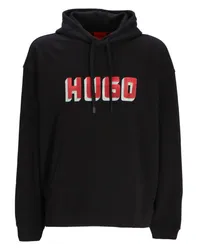 HUGO BOSS Hoodie mit Logo-Print Schwarz