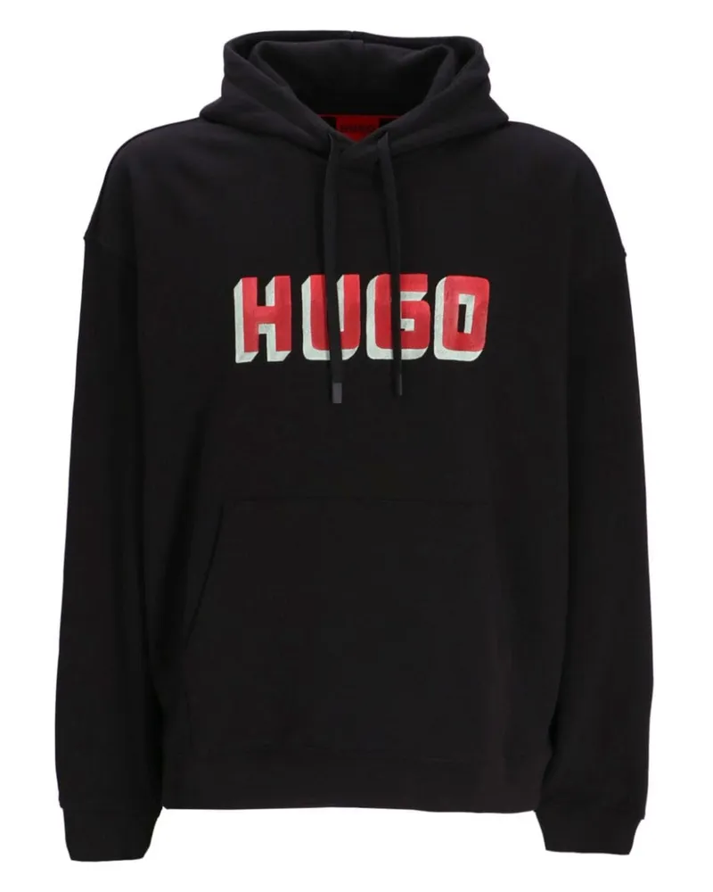 HUGO BOSS Hoodie mit Logo-Print - Schwarz Schwarz