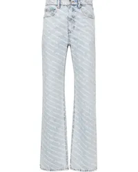 Alexander Wang Straight-Leg-Jeans mit Logo-Print Blau