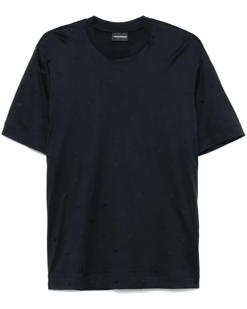 Emporio Armani T-Shirt mit Logo-Stickerei - Blau Blau