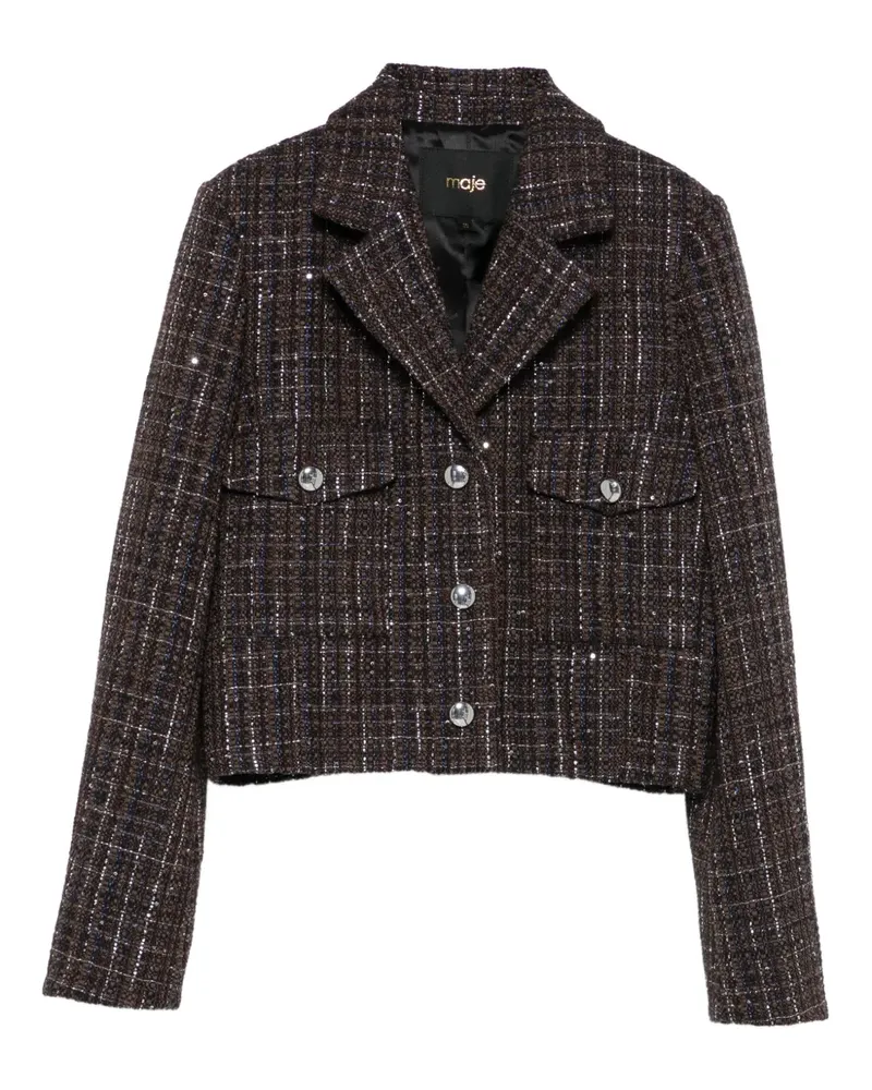 Maje tweed sequin-embellished blazer - Braun Braun