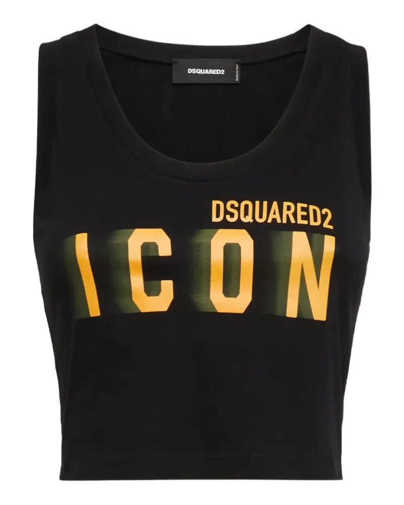 Dsquared2 Icon Blur cropped tank top - Schwarz Schwarz