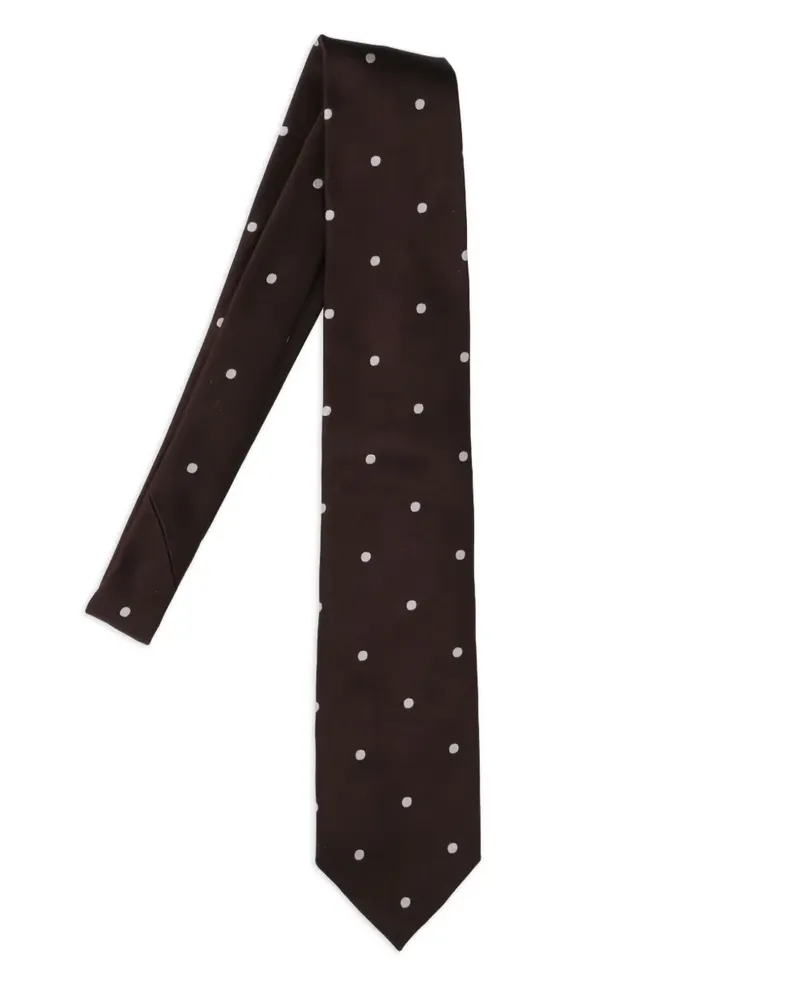 Tom Ford Seidenkrawatte mit Polka Dots - Braun Braun
