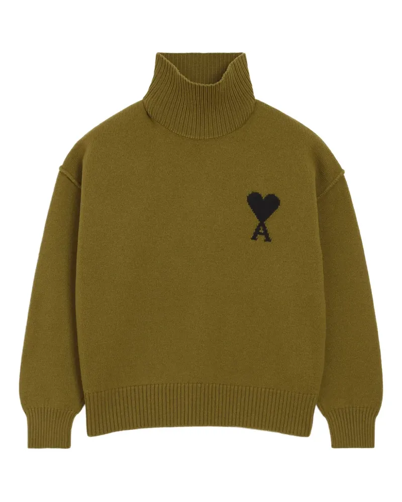AMI Paris Ami de Coeur Pullover mit Stehkragen - Grün Grün