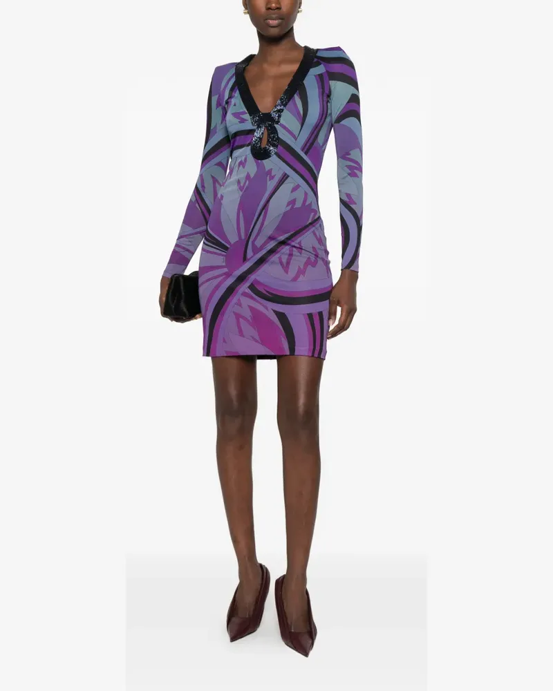 Emilio Pucci Minikleid mit Print - Violett Violett
