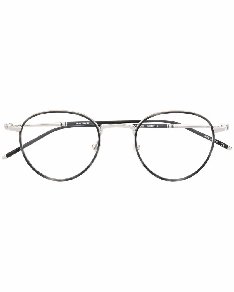 Montblanc Brille mit rundem Gestell - Schwarz Schwarz