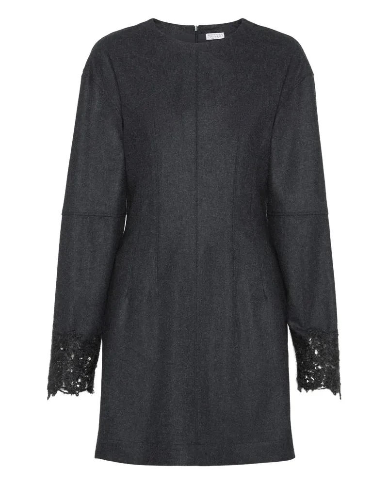 Brunello Cucinelli Minikleid aus Wolle - Grau Grau