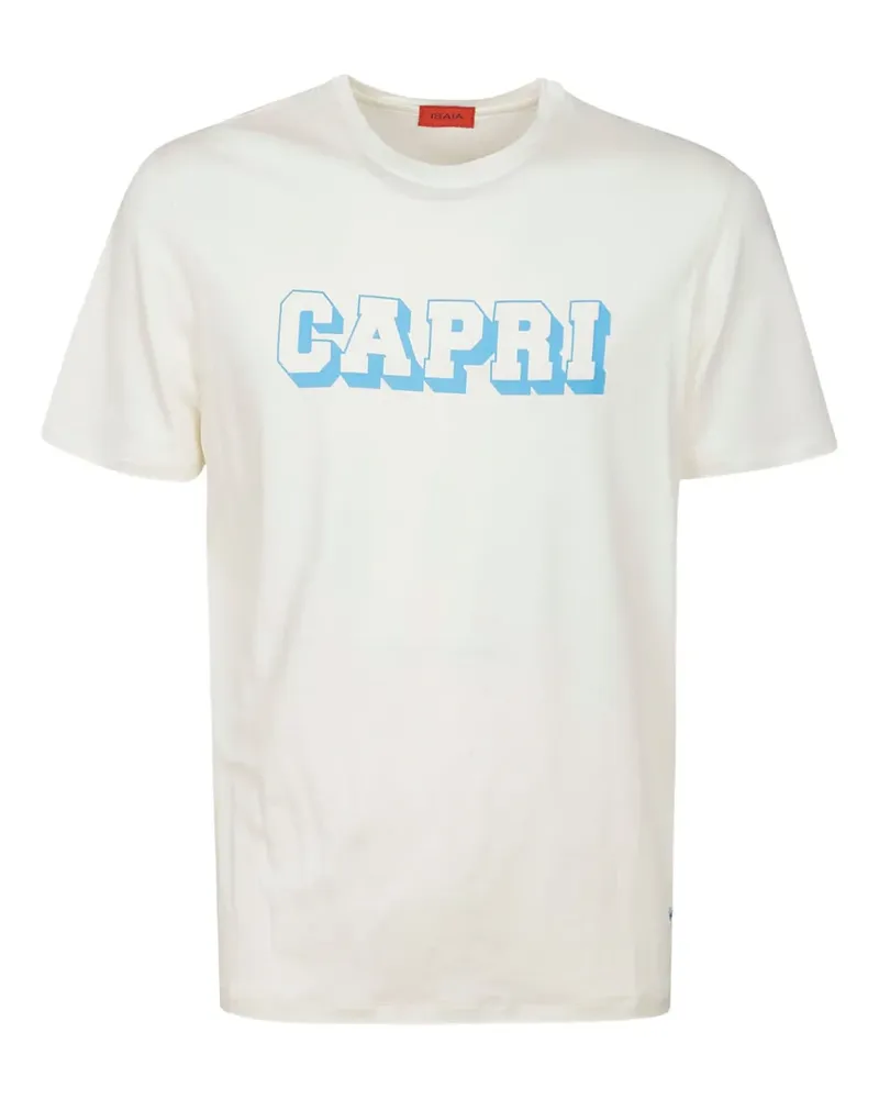 Isaia T-Shirt mit Print - Weiß Weiß