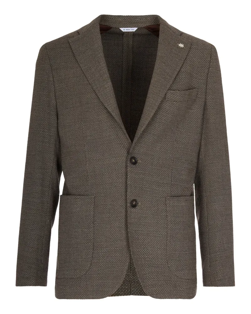 Manuel Ritz lapel-pin blazer - Braun Braun
