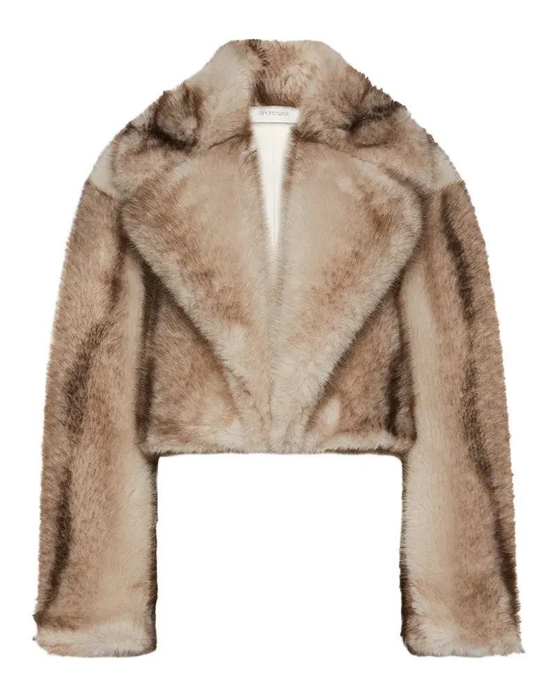 Max Mara Cropped-Jacke mit Rundhalsausschnitt - Braun Braun