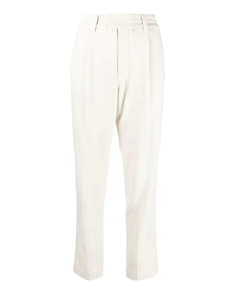 Brunello Cucinelli elasticated-waistband trousers - Weiß Weiß