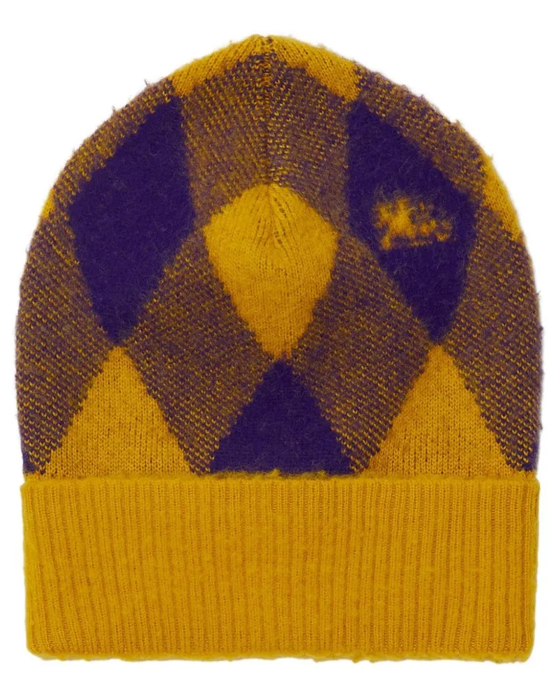 Burberry Beanie mit Argyle-Muster Gelb