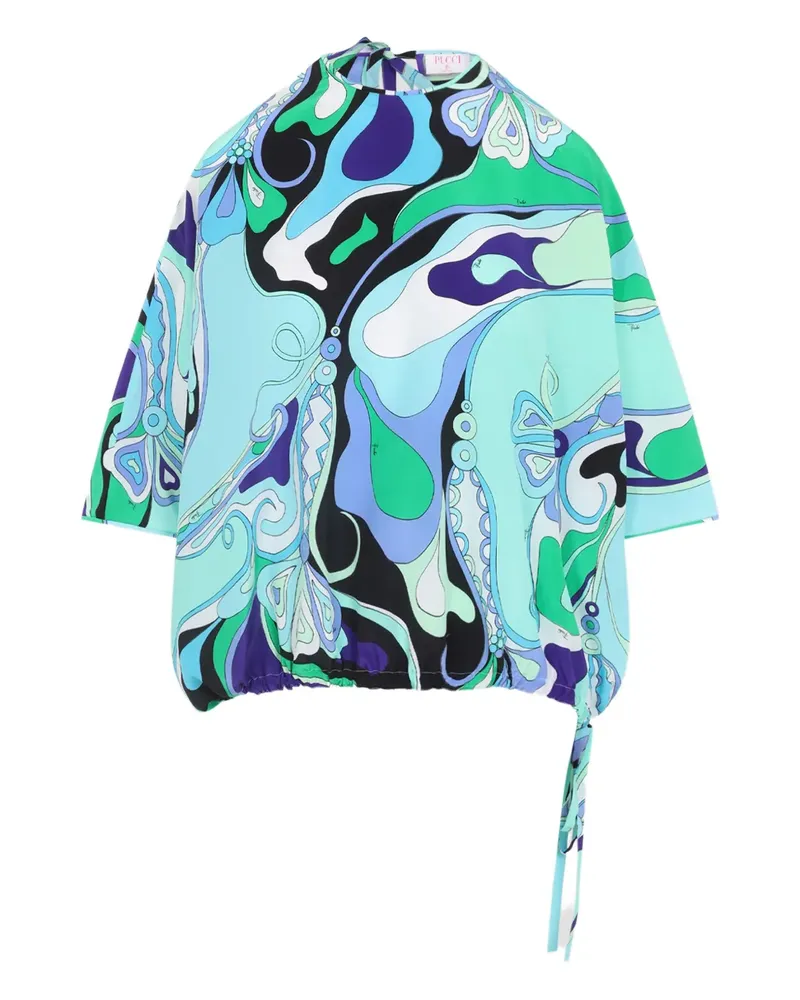 Emilio Pucci Seidenbluse mit Orchideen-Print - Grün Grün