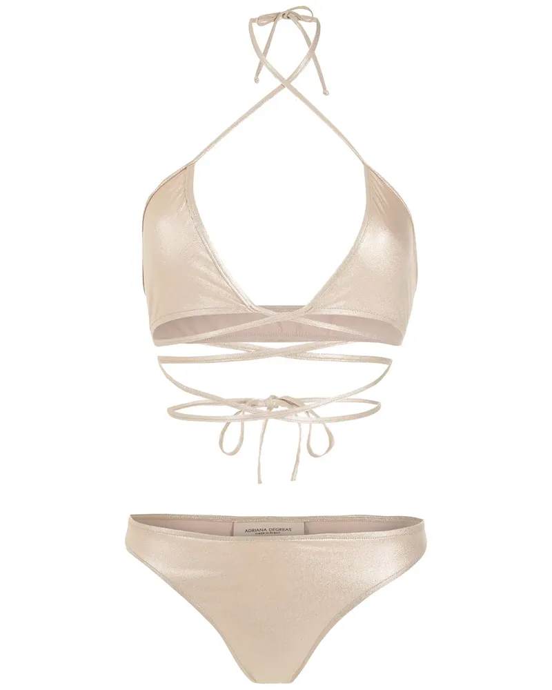 Adriana Degreas Bikini mit Knoten - Gold Gold
