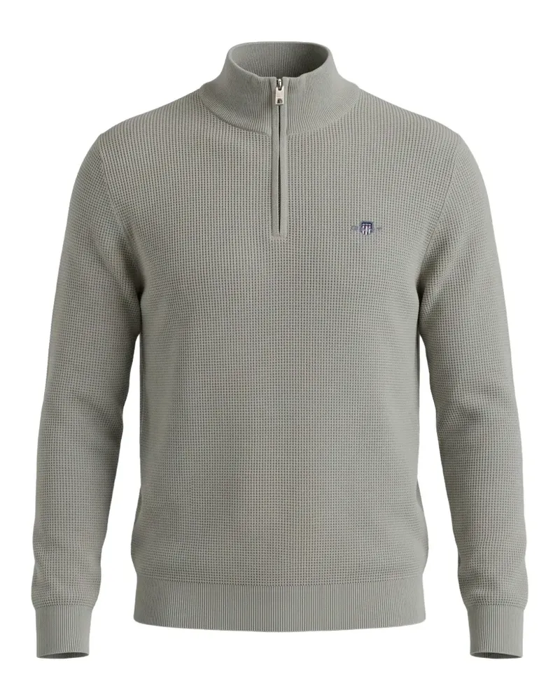 Gant half-zip waffle-knit sweater - Nude Nude