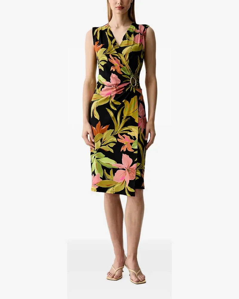 Joseph Ribkoff Wickelkleid mit Blumenprint - Schwarz Schwarz