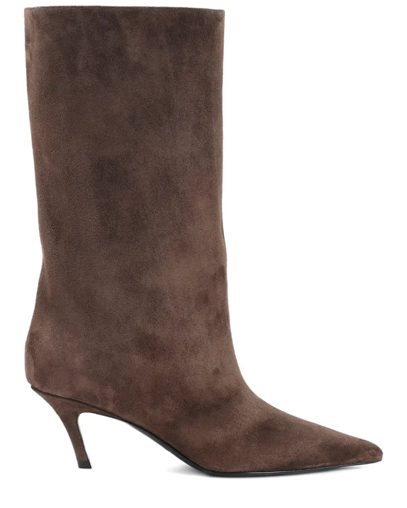 Amina Muaddi pointed-toe stiletto-heel boots - Braun Braun