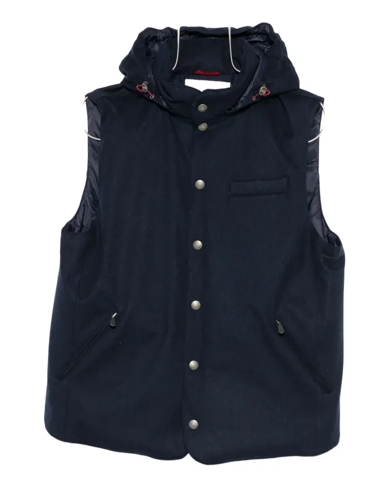 Brunello Cucinelli hooded press-stud gilet - Blau Blau