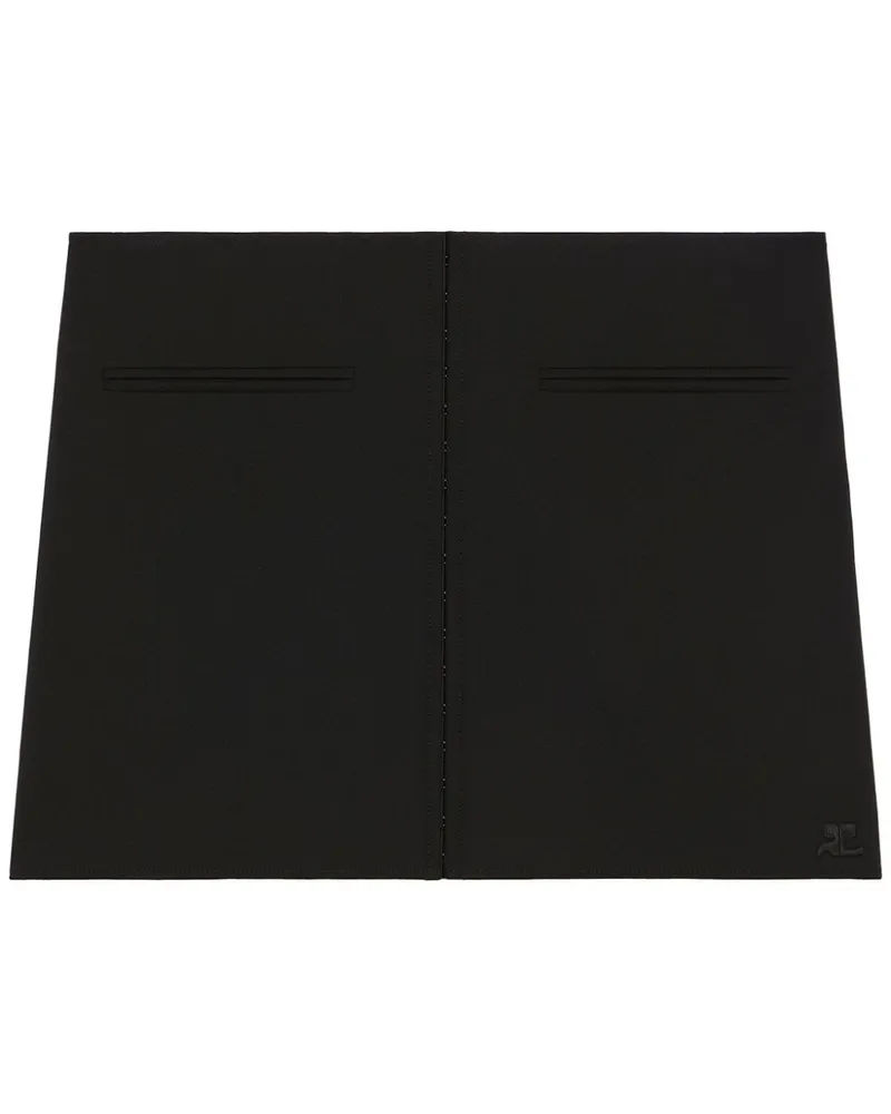 Courrèges Heritage Clipped Minirock - Schwarz Schwarz