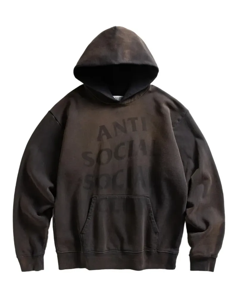 Anti Social Social Club Missing logo-print faded-effect hoodie - Schwarz Schwarz