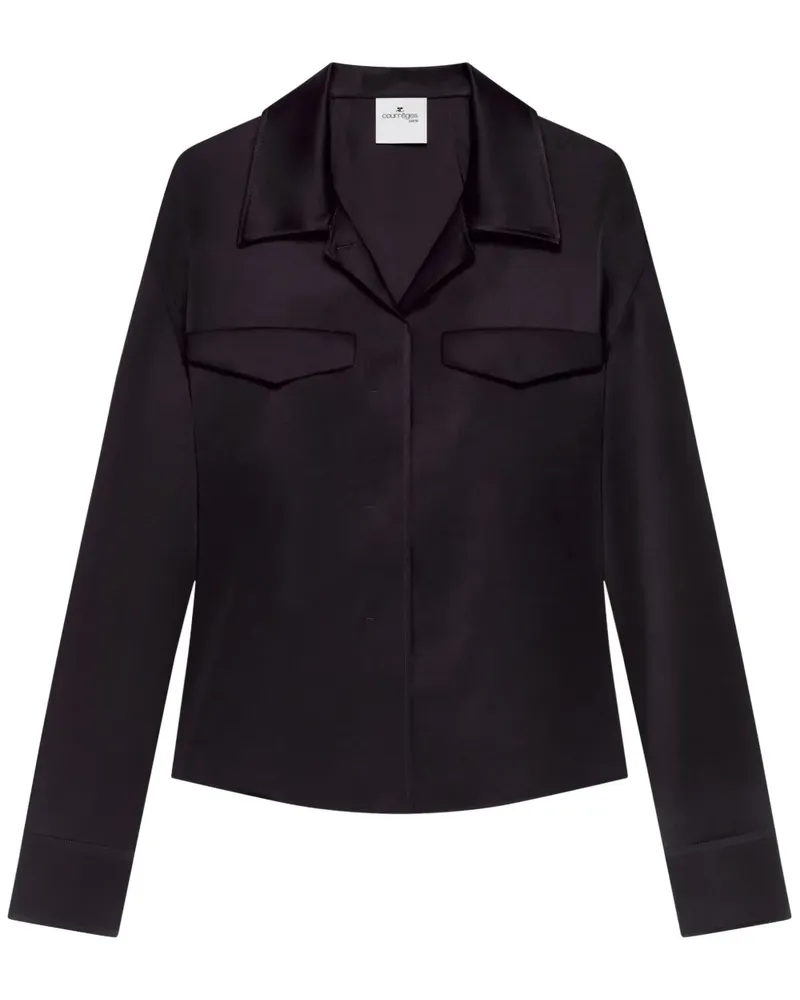 Courrèges Hemd aus Satin - Schwarz Schwarz