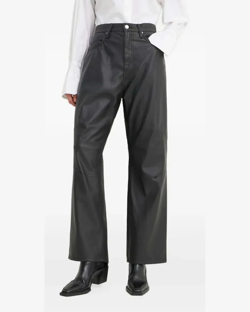 Won Hundred pockets leather trousers - Schwarz Schwarz