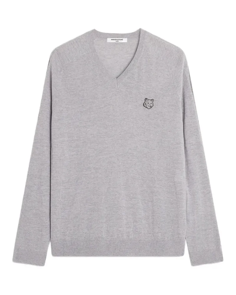 Kitsuné Fox Head Pullover - Grau Grau
