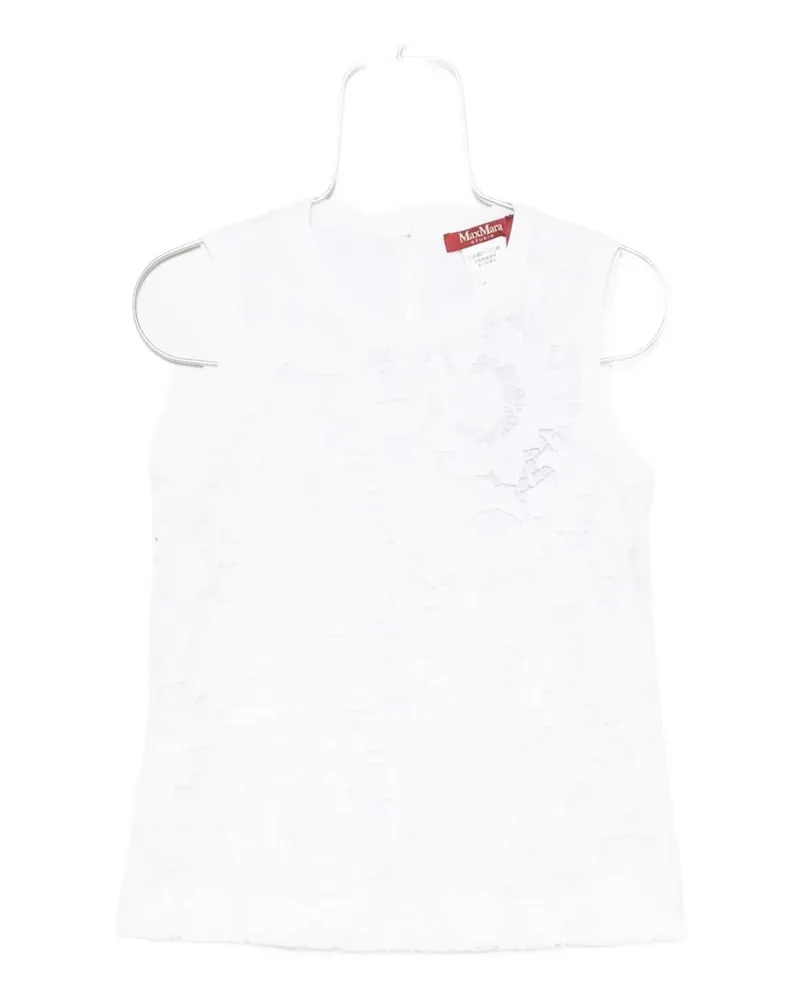 Max Mara Street floral-lace sleeveless blouse - Weiß Weiß