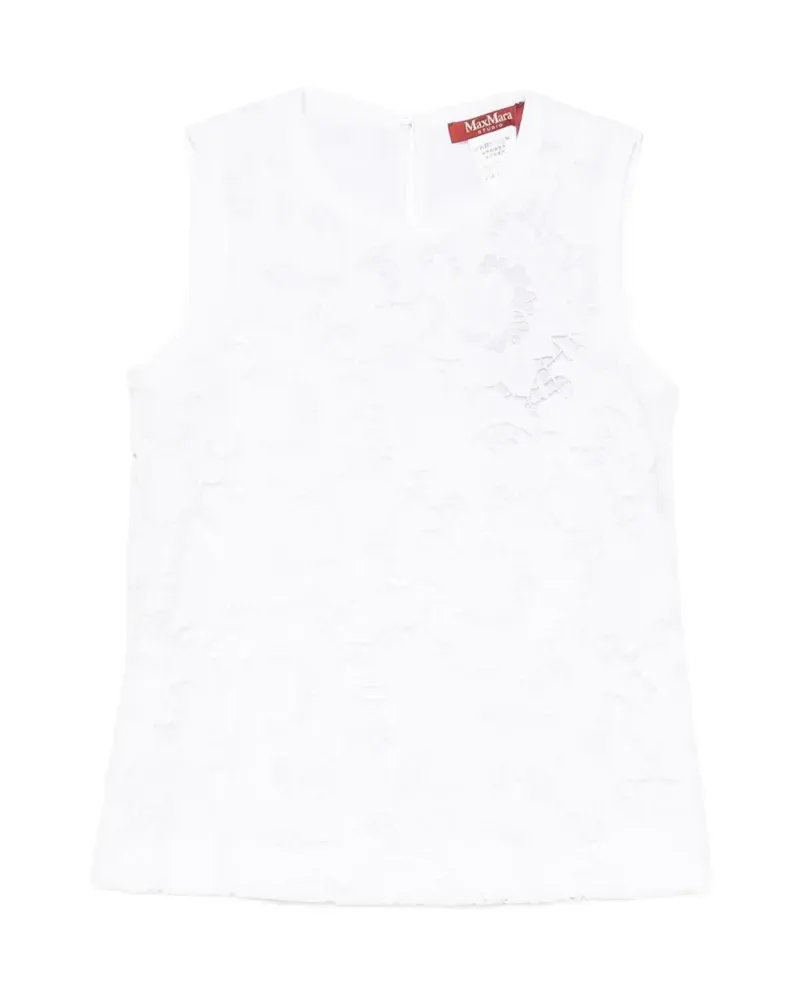Max Mara Street floral-lace sleeveless blouse - Weiß Weiß
