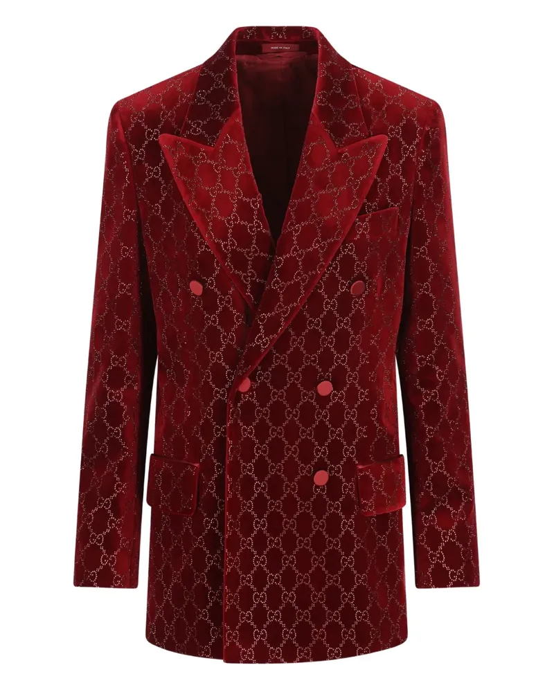 Gucci patterned double-breasted blazer - Rot Rot
