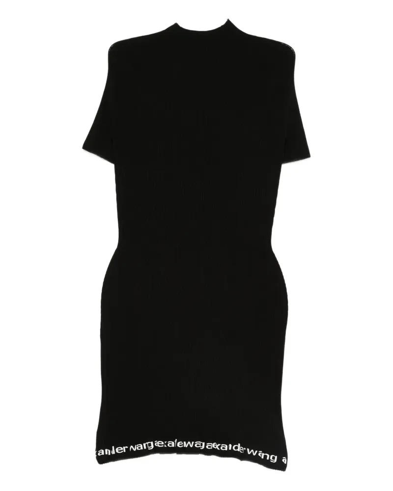 Alexander Wang ribbed logo-detail midi dress - Schwarz Schwarz