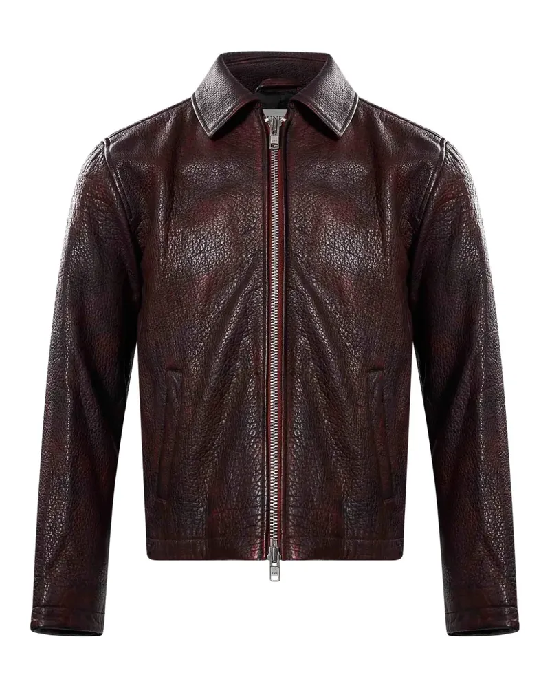 Sunflower grained-leather jacket - Braun Braun