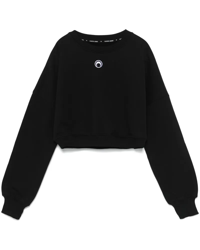 Marine Serre Sweatshirt mit Moon-Logo - Schwarz Schwarz