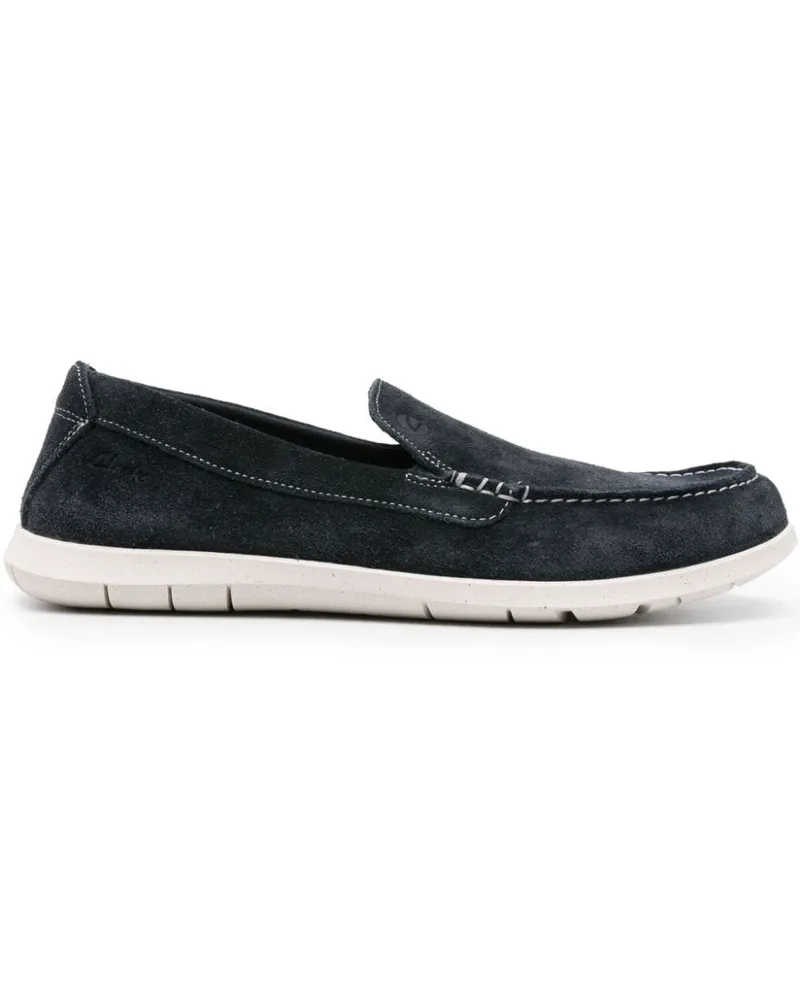 Clarks Flexway Step Loafer aus Wildleder Blau