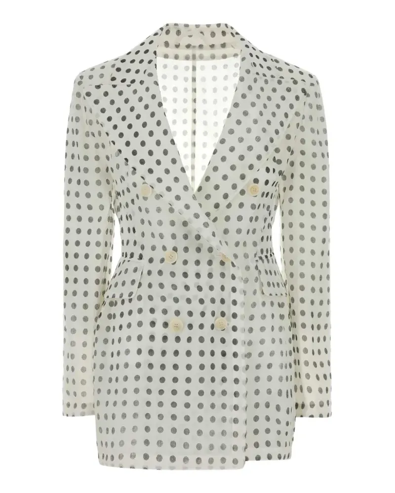 Ermanno Scervino double-breasted polka-dot silk blazer - Weiß Weiß