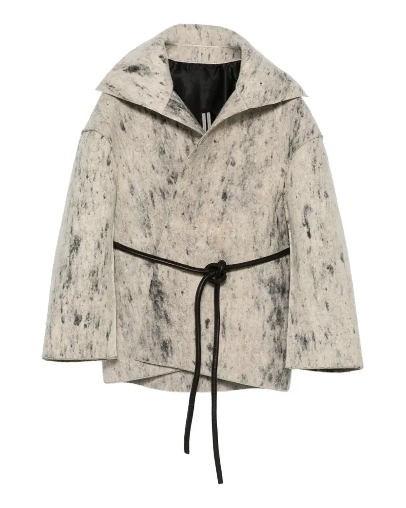 Rick Owens Mantel mit drapiertem Kragen - Weiß Weiß
