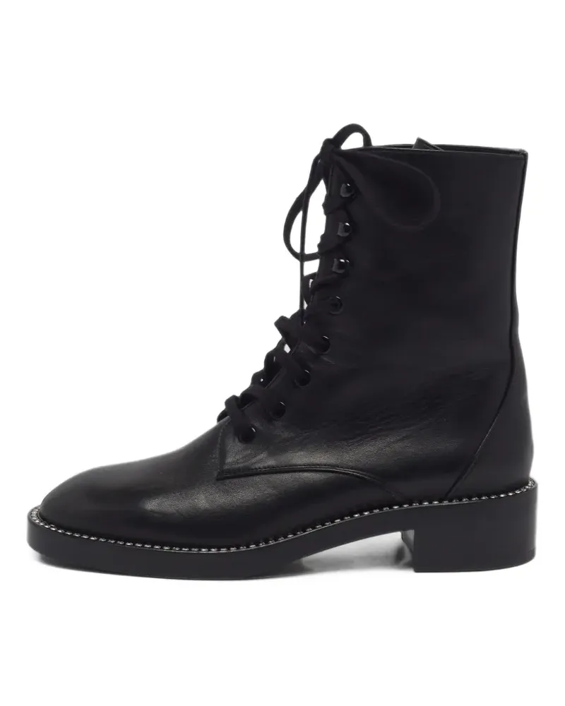 Stuart Weitzman Sondra Shine Combat Boots - Schwarz Schwarz