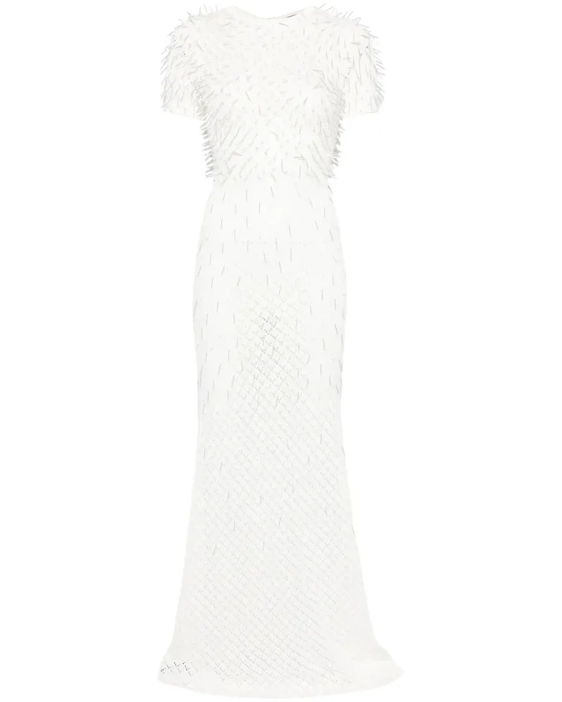 David Koma Gestricktes Maxikleid - Weiß Weiß