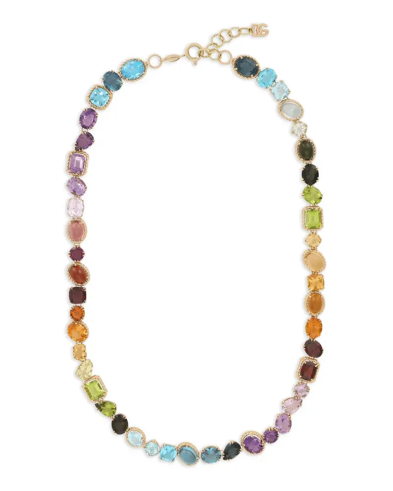 Dolce & Gabbana Rainbow necklace in 18K yellow gold with multicolored gemstones Gold