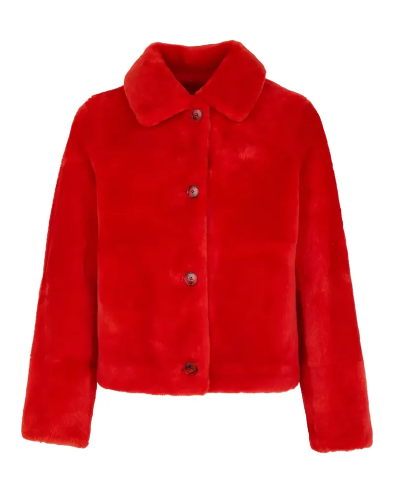 Yves Salomon Jacke aus Shearling - Rot Rot
