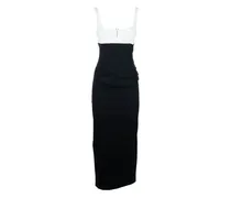Midikleid in Colour-Block-Optik - Schwarz