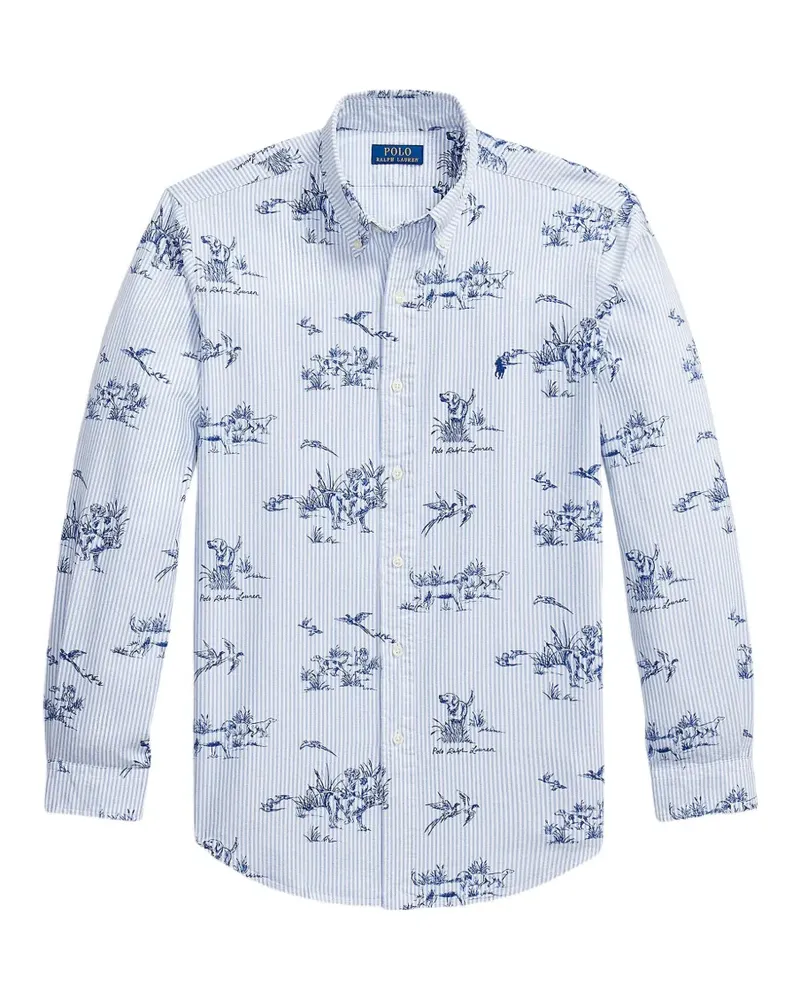 Ralph Lauren Oxford-Hemd mit Hund-und-Fasan-Print - Weiß Weiß