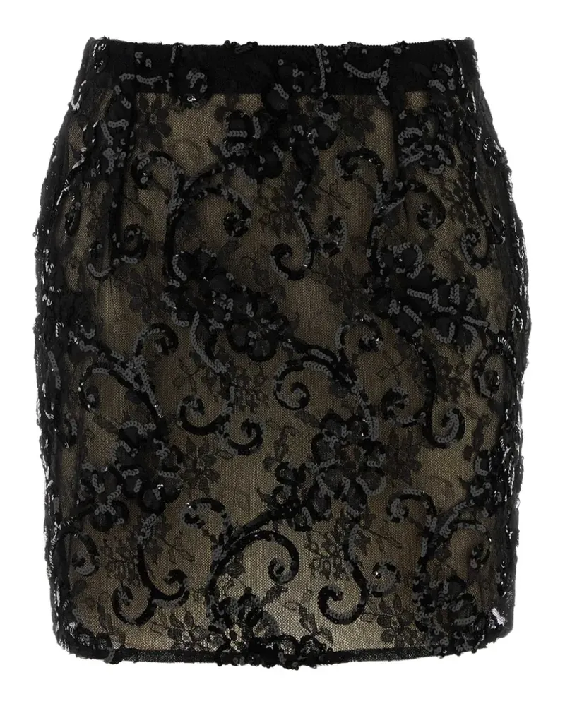 Alessandra Rich lace detail mini skirt - Schwarz Schwarz