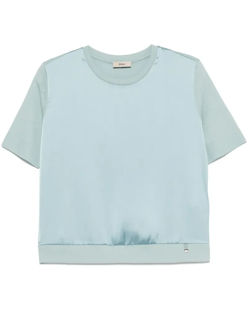 Herno T-Shirt mit Kontrasteinsätzen - Blau Blau
