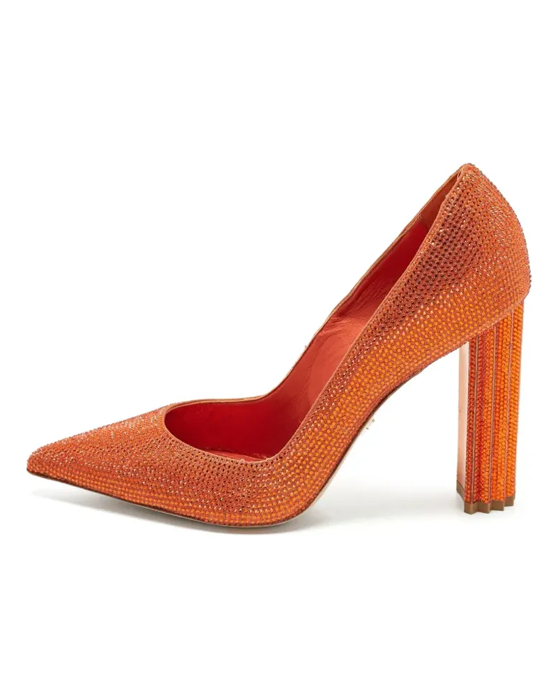 Le Silla Spitze Pumps mit Kristallen - Orange Orange