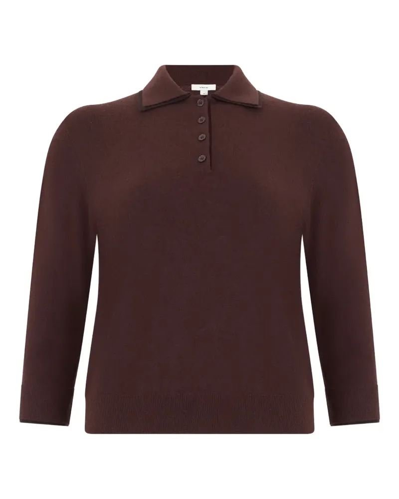 Vince Langärmeliger Pullover mit Polokragen - Braun Braun