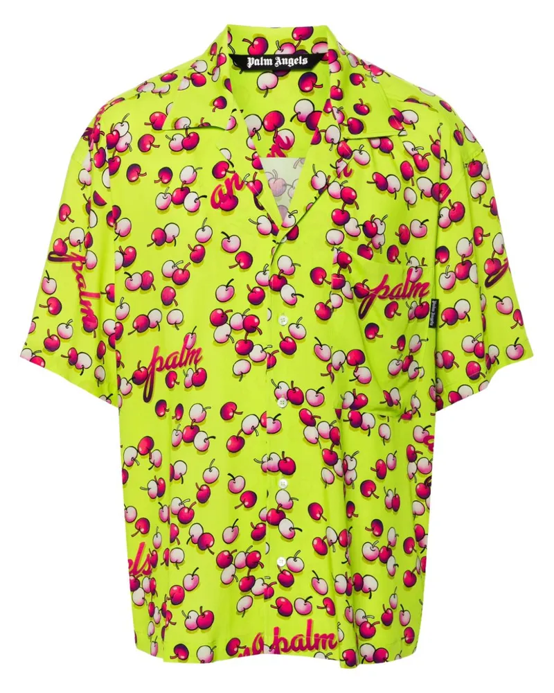 Palm Angels Hemd mit Kirschen-Print - Gelb Gelb